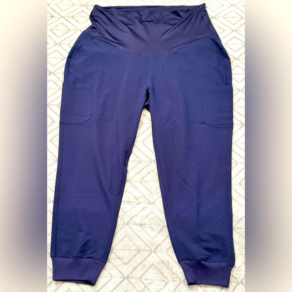 Women's Navy Blue Maternity Jogger Pants